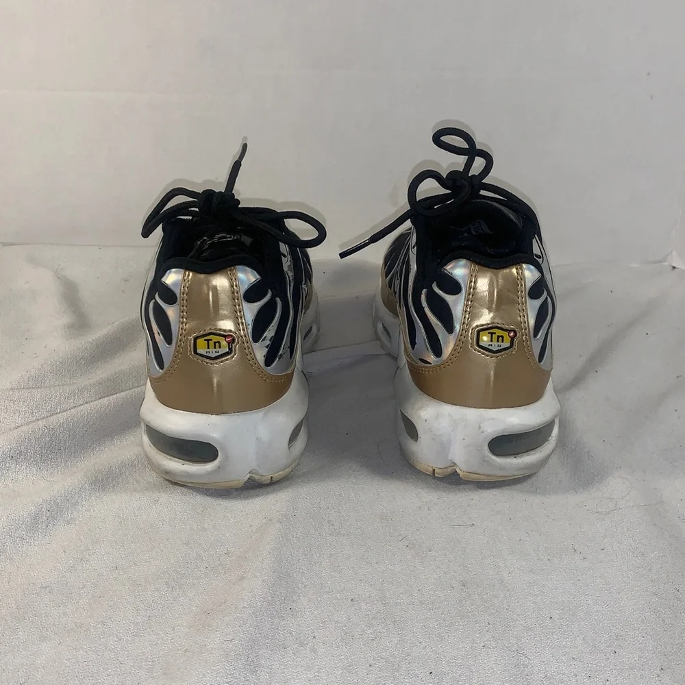 Nike Air Max Plus TN Black Gold Aluminum Trim Women’s Sneakers
